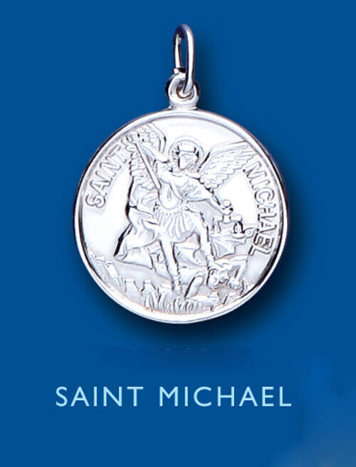 Saint Michael Pendant Sterling Silver 925 Hallmark All Chain Lengths