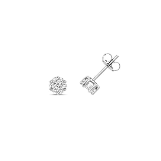9ct White Gold Diamond Earrings 0.33ctw 5mm Studs