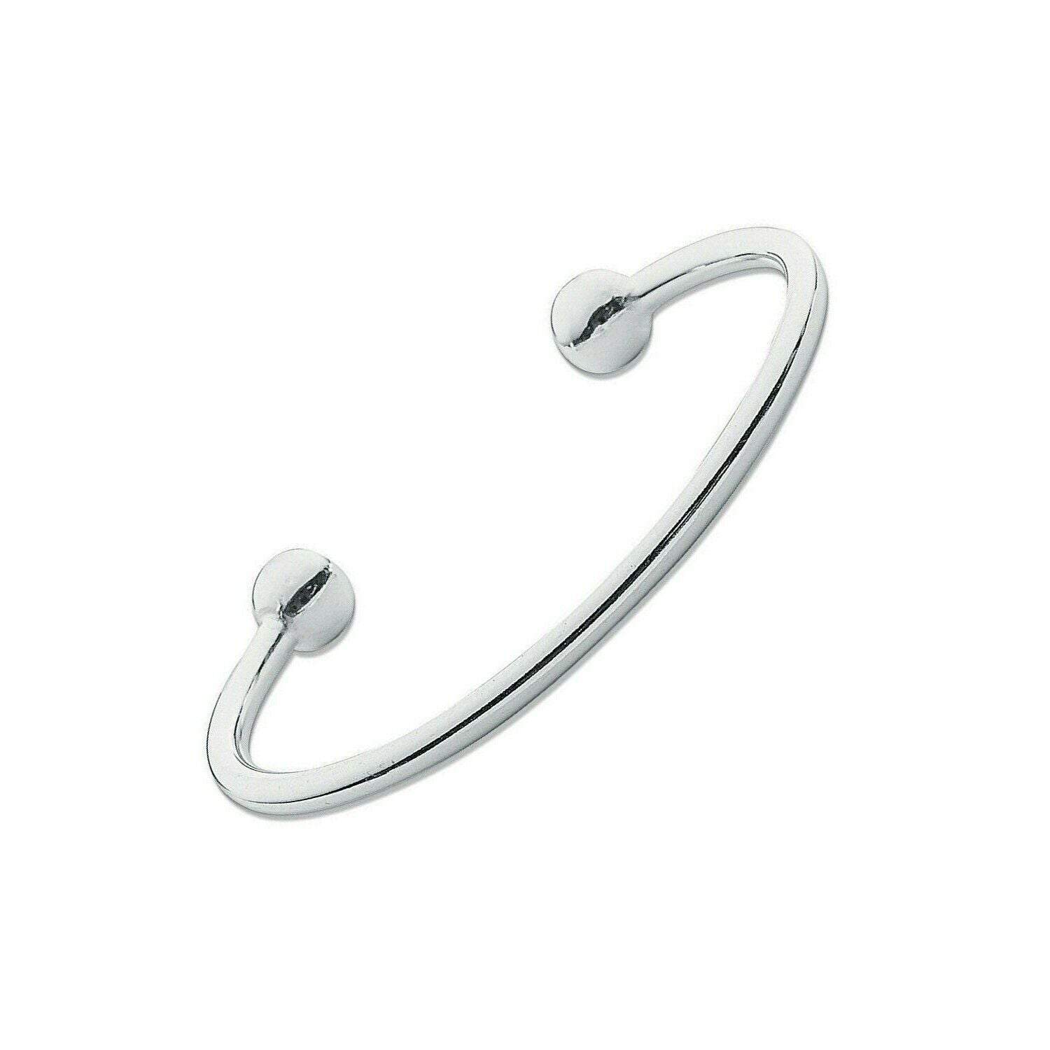 Silver Baby Torque Bangle 925 Hallmark Boys and Girls Christening British Made