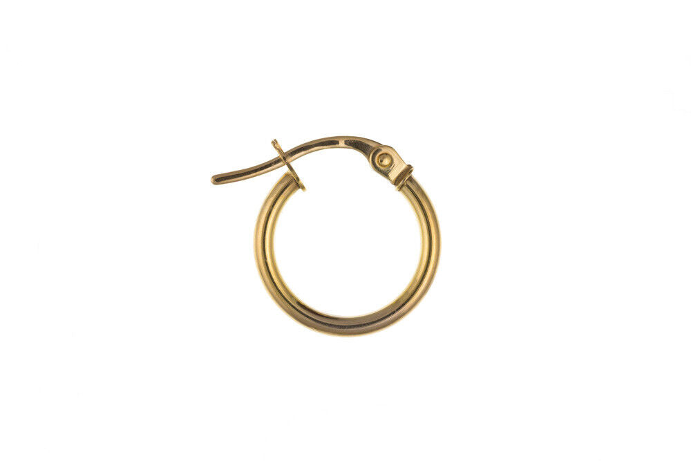 Men's Earring Creole Hoop 9 Carat Yellow Gold Gents