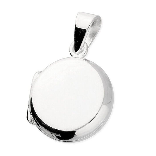 Small Plain Round Locket Sterling Silver 12mm in Diameter