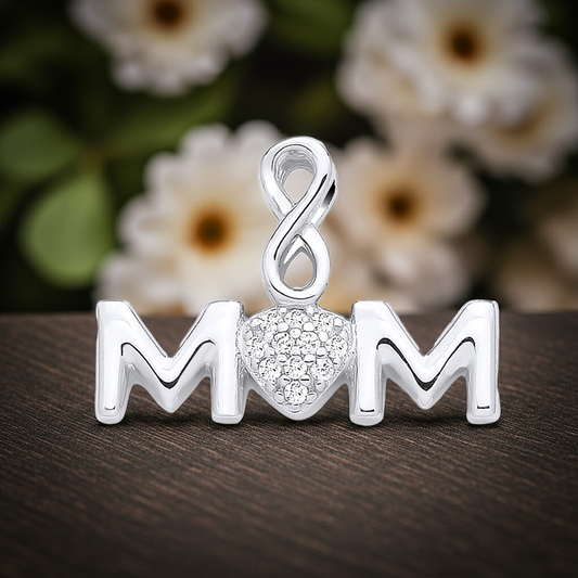 Mum Infinity Heart Pendant Solid Sterling Silver 925 Hallmark 18" Chain