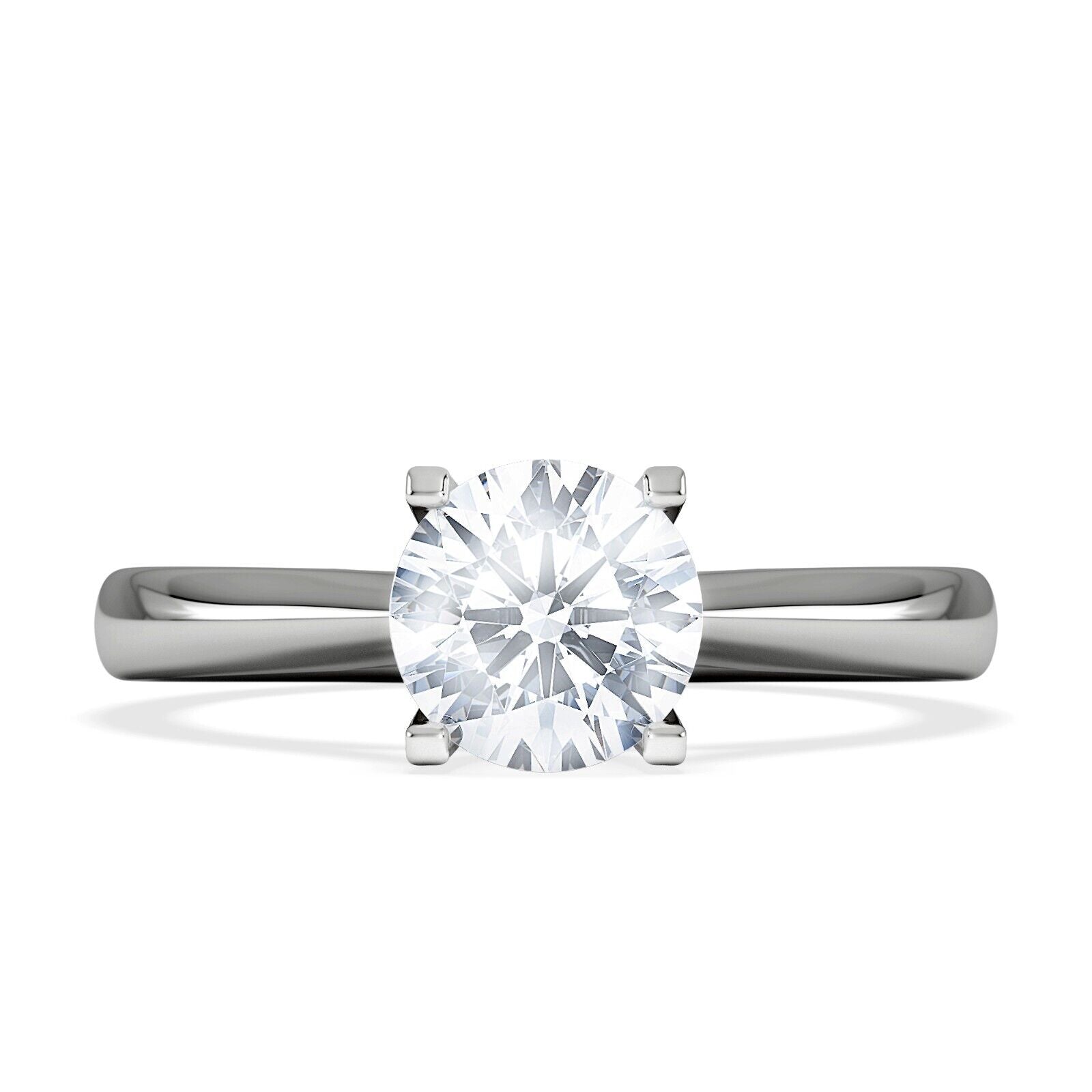 9ct White Gold 1.00ct Round Brilliant Cut Solitaire Wed Fit Lab Grown Diamond