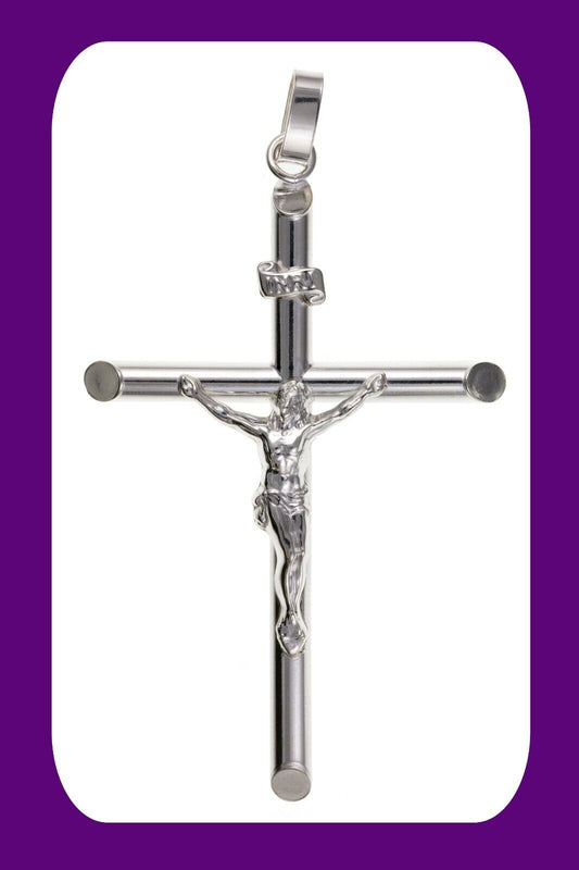 Extra Large Silver Crucifix Pendant Sterling Silver 925 Stamp All Chain Lengths