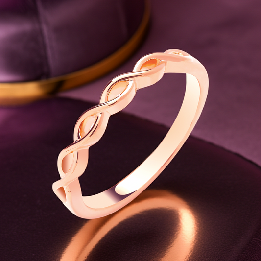 18ct Rose Gold Celtic Ring on Sterling Silver 3mm Wide 925 Hallmark Sizes K-S