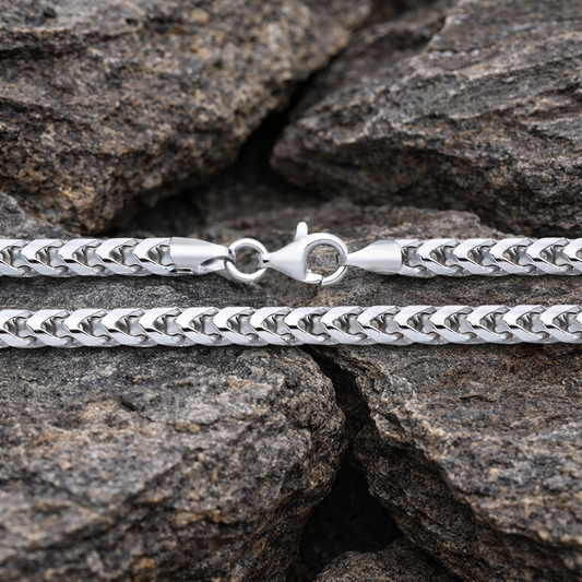 Sterling Silver Franco Chain 22"  3.8mm Wide British Made Hallmarked 37 grams