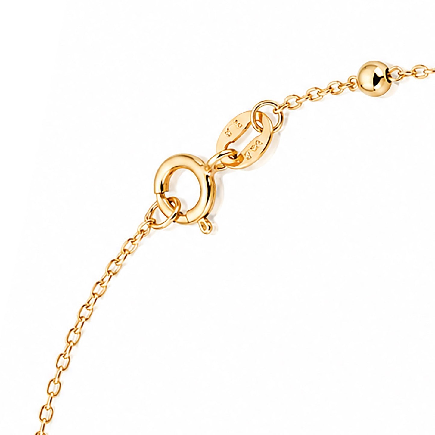 Gold Beaded Station Chain Bracelet 9ct Yellow Gold 375 Hallmark 19cm