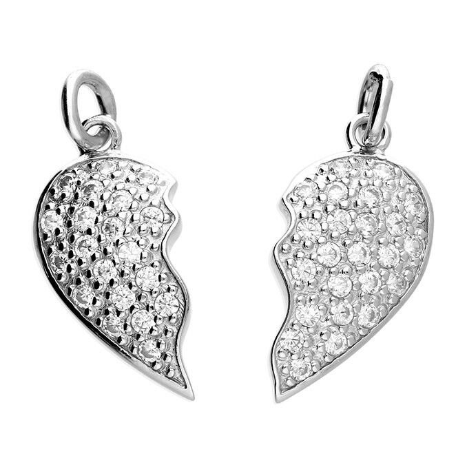 Heart Pendant Split Heart Friendship Pendant Silver Pendant 925 Hallmark
