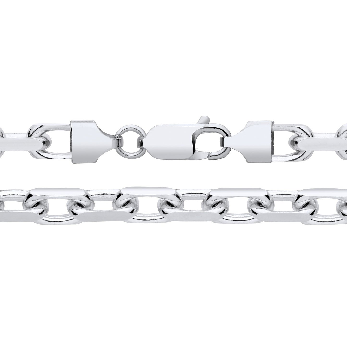 Men's Oval Belcher Chain Bracelet Solid Silver Hallmarked 5.5mm Wide 8" 20cm