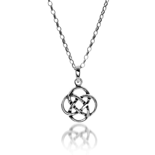 Celtic Knot Pendant Sterling Silver Necklace 925 Hallmarked All Chain Lengths