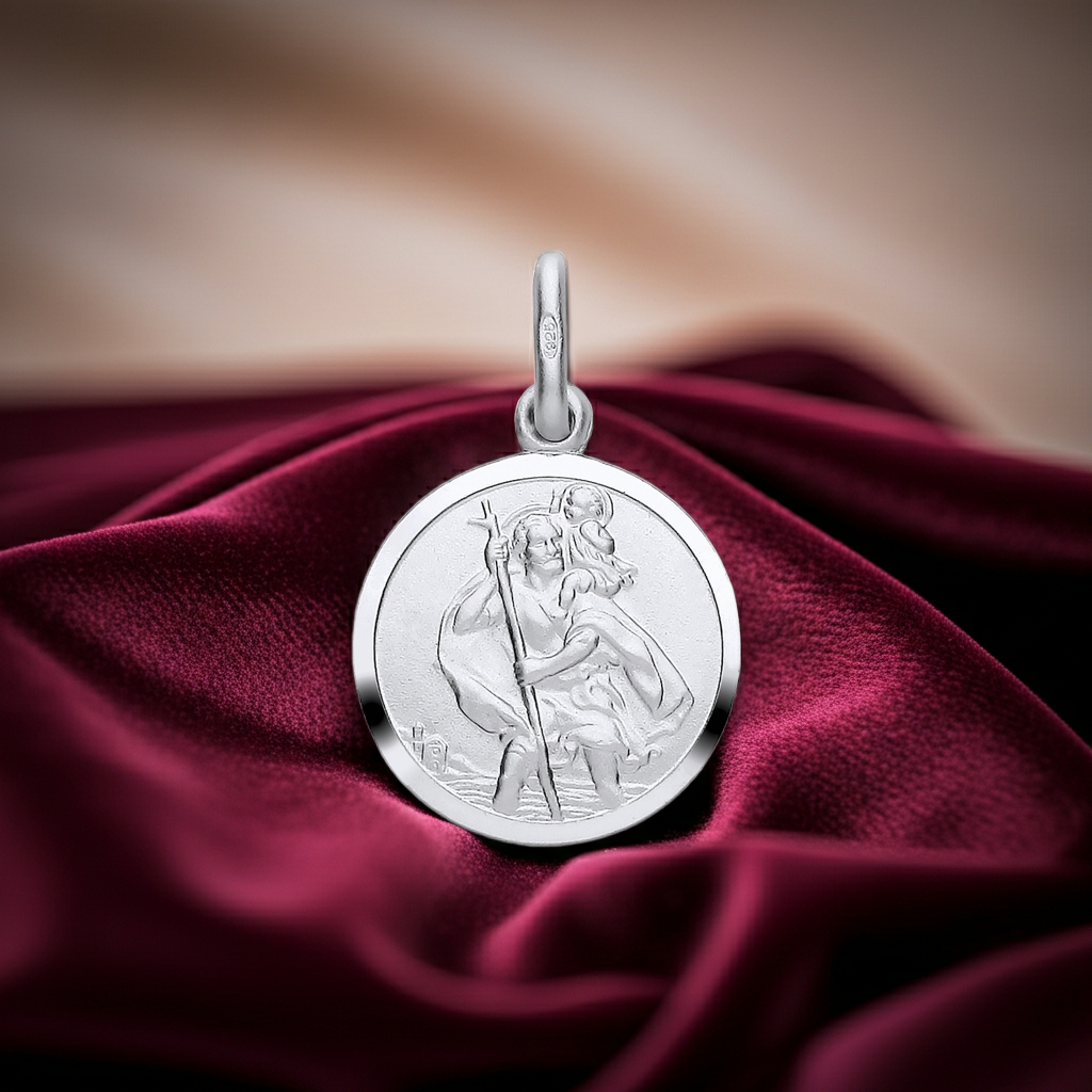 Sterling Silver St Christopher 925 Hallmark 12mm Diameter