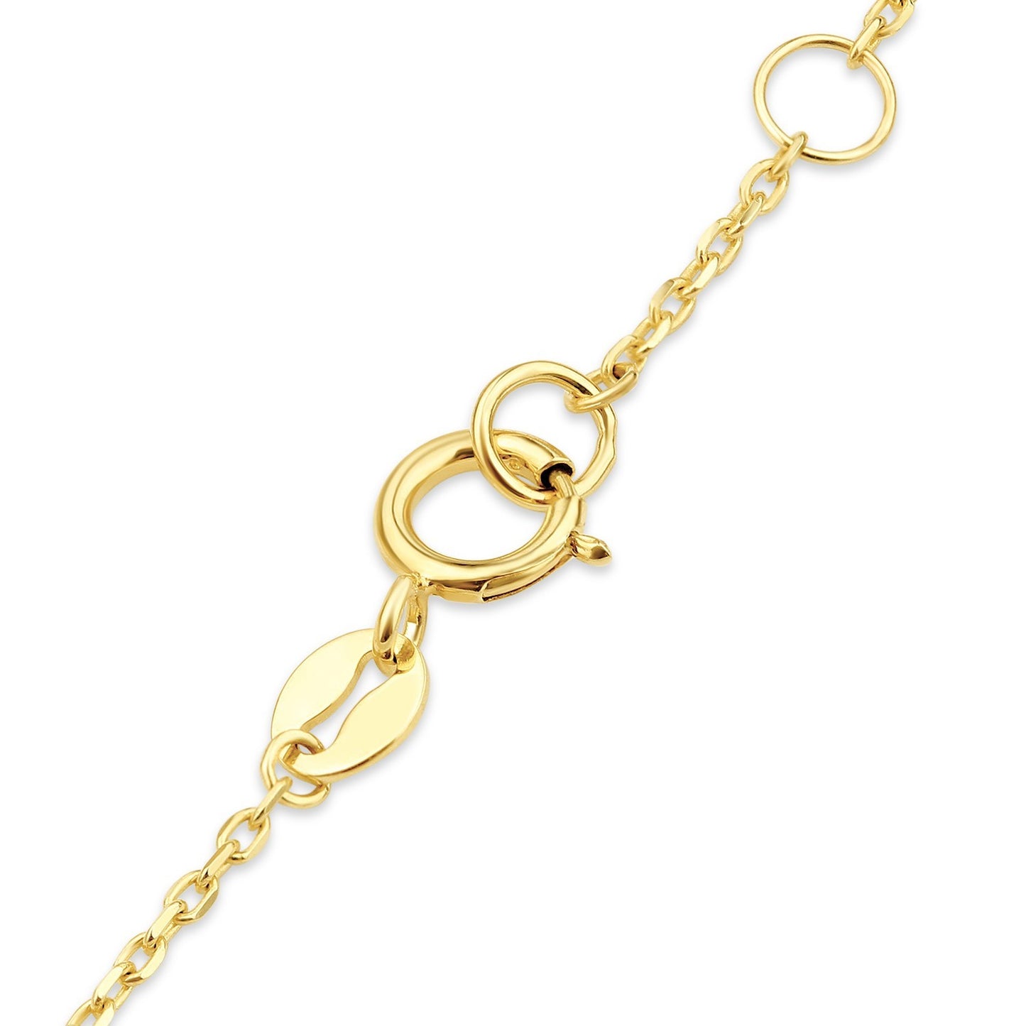 Ladies Four-Leaf Clover Charm Bracelet 9ct Yellow Gold 375 Hallmark 19cm length