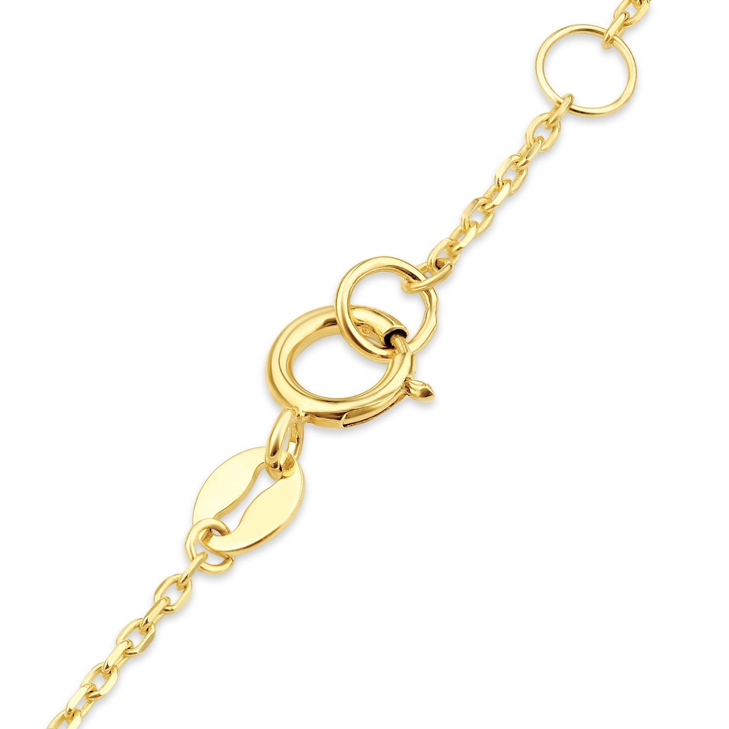 Ladies Four-Leaf Clover Charm Bracelet 9ct Yellow Gold 375 Hallmark 19cm length