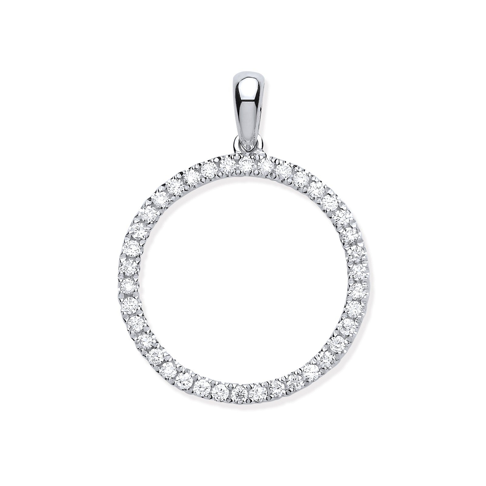 9ct White Gold 0.33ct Circle of Life Diamond Pendant Made in London