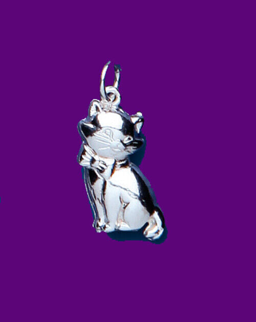 Cat Pendant Sterling Silver 925 Hallmark Pet Jewellery 14-24" Chain