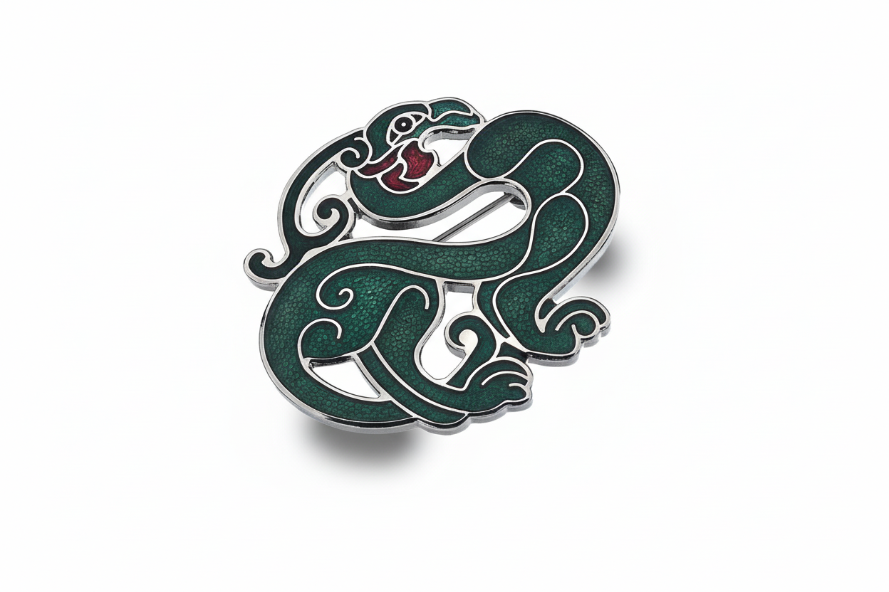 Celtic Bird Brooch Silver Plated Green Brand New Gift Packaging