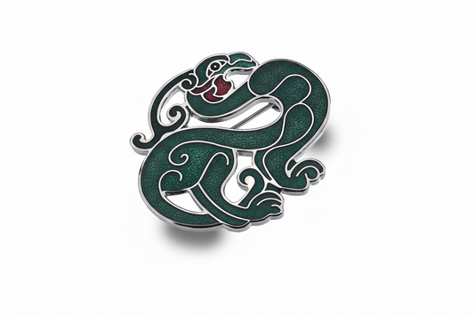 Celtic Bird Brooch Silver Plated Green Brand New Gift Packaging
