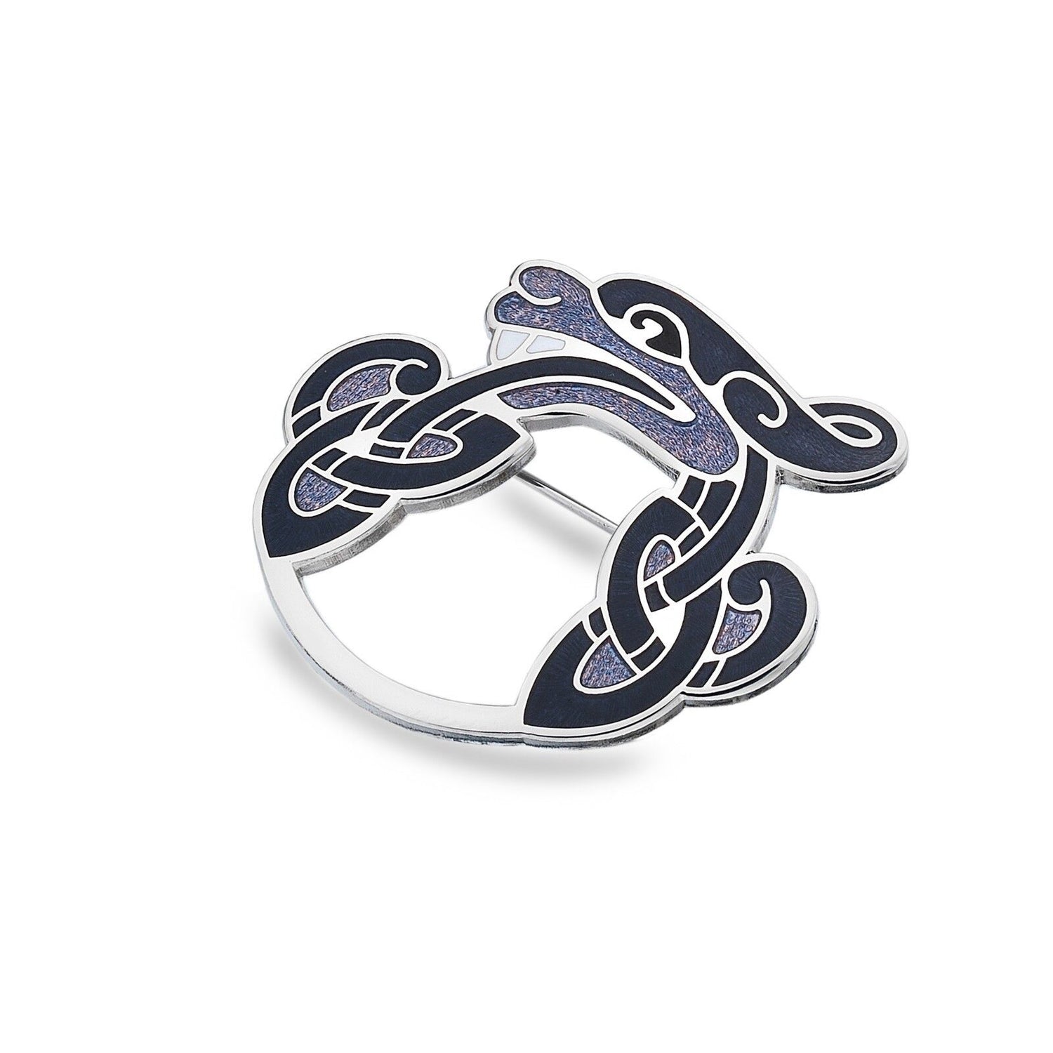 Celtic Dragon Brooch Silver Plated Purple Brand New Gift Packaging