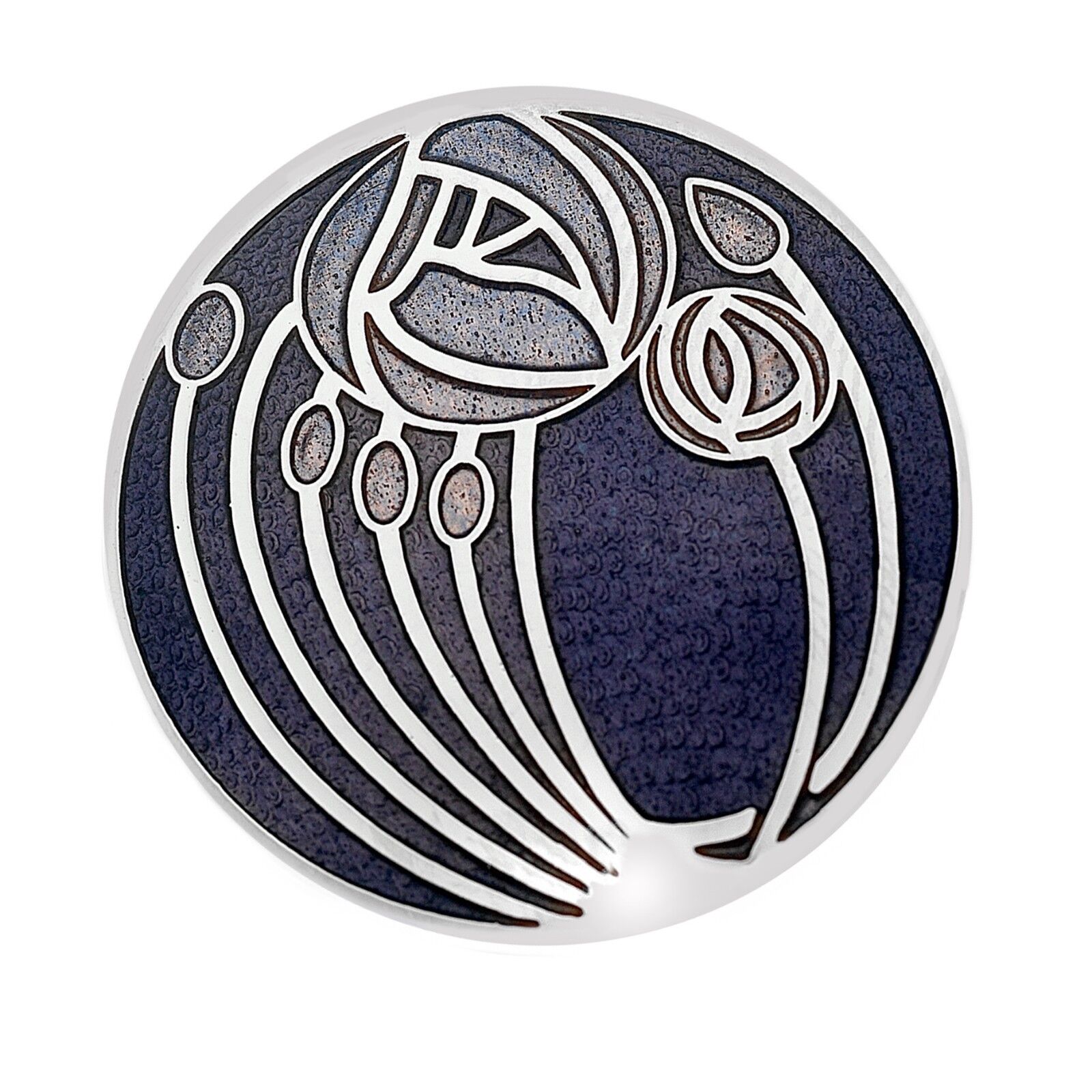 Purple Mackintosh Brooch Roses and Buds Silver Plated Brand New Gift Packaging