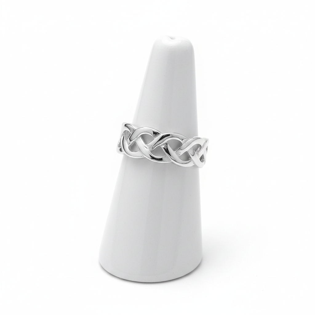 Sterling Silver Celtic Ring 7mm Wide 925 Hallmark Sizes K - S