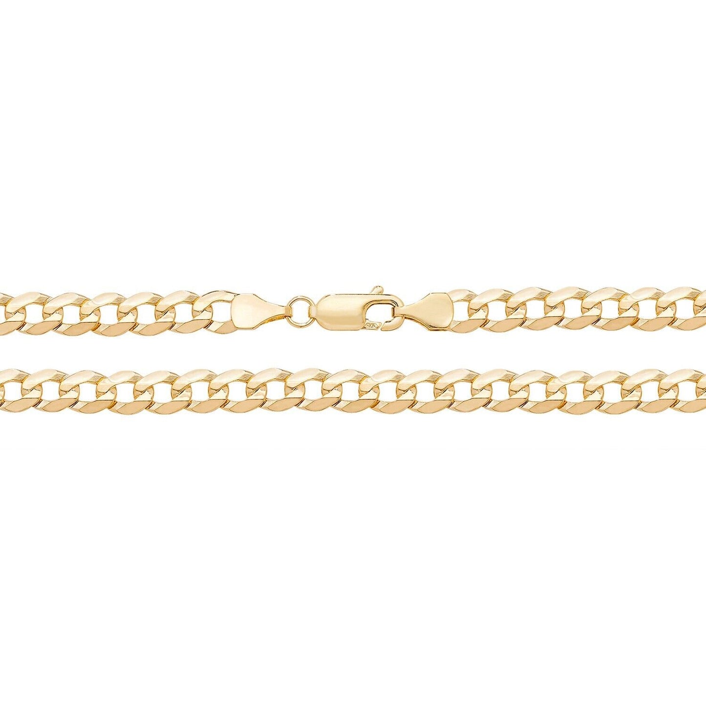 9ct Yellow Gold Curb Chain 20" Mens Gents 6mm Wide Hallmark British New