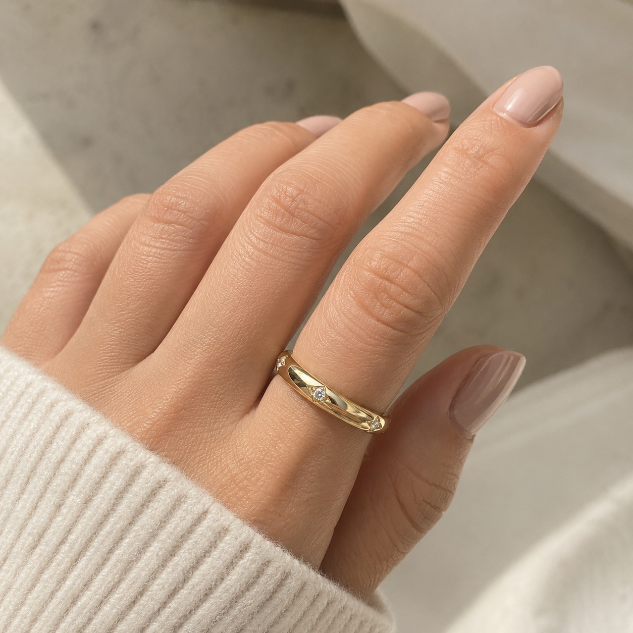 18ct Gold 4mm Wedding Band Ring on Solid Sterling Silver 925 Hallmark Size J - U