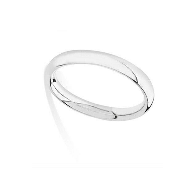 2mm Wedding Ring Sterling Silver Rhodium Plated 925 hallmark Sizes J-R