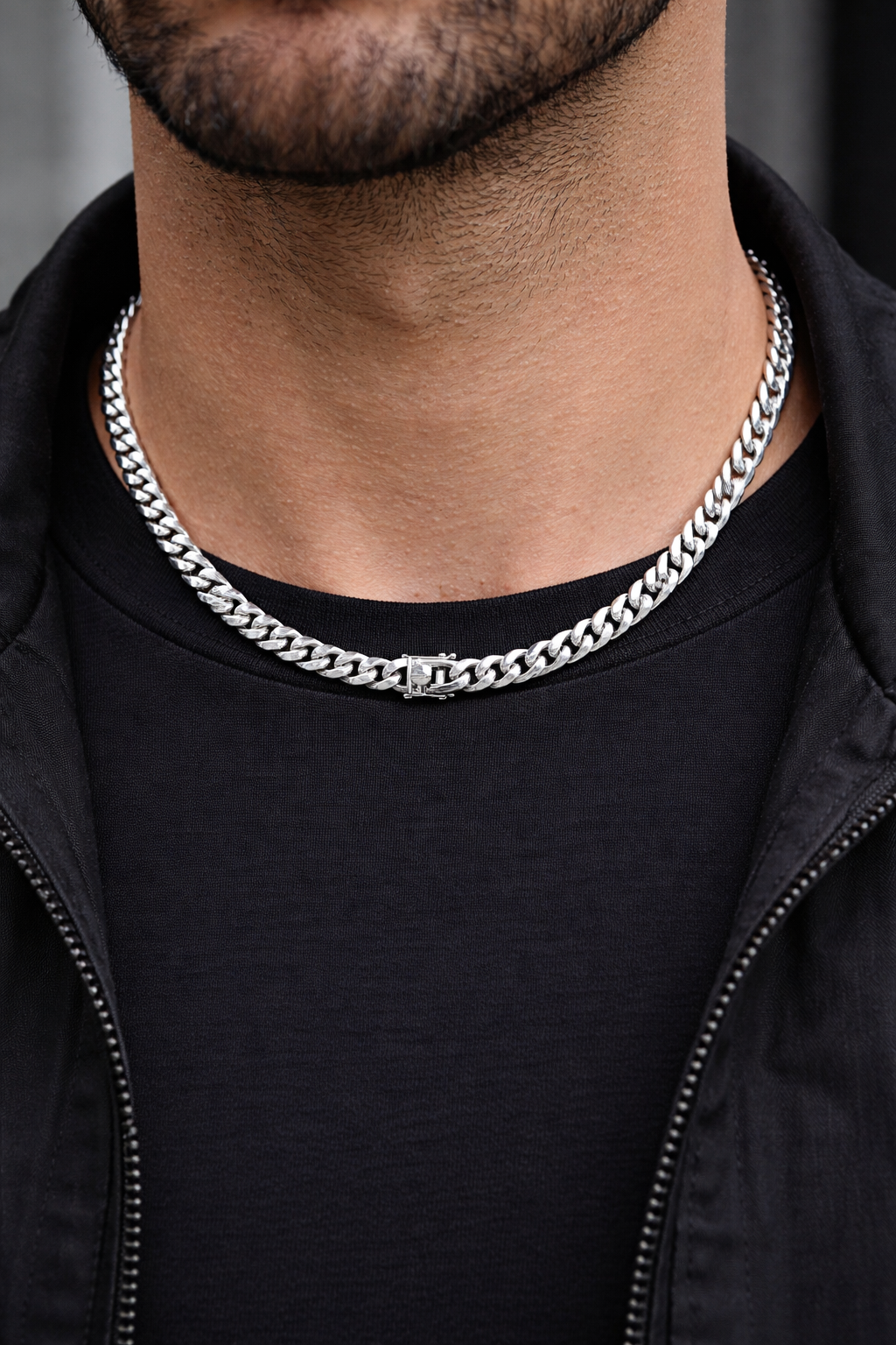 Men's Sterling Silver Cuban Chain Box Lock 6mm Wide 46 Grams 18" 46cm Hallmark