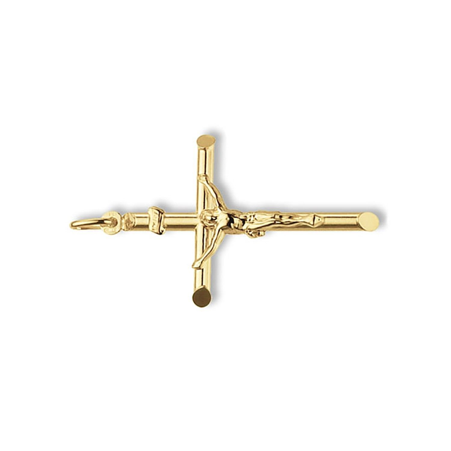 9ct Yellow Gold Crucifix Cross Pendant Large 46 x 28mm Christening Communion