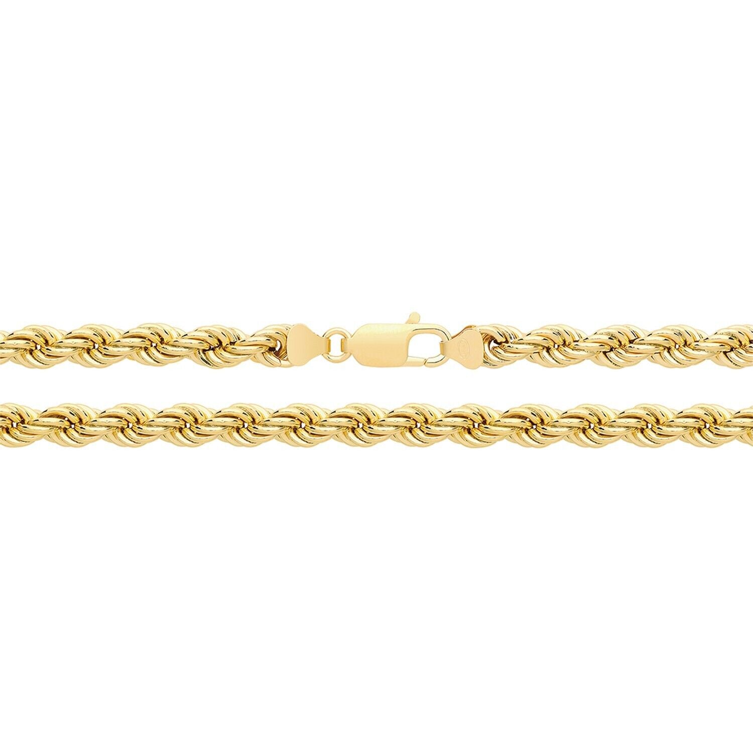 Yellow Gold Rope Chain 22" Hallmarked Men's Women's 120 Gauge