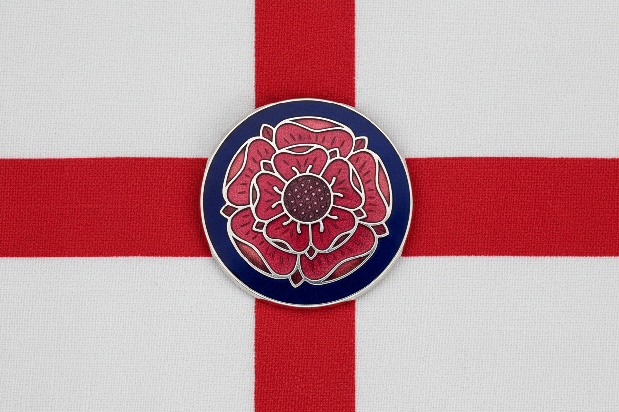 Tudor Rose Brooch Silver Plated Brand New Gift Packaging