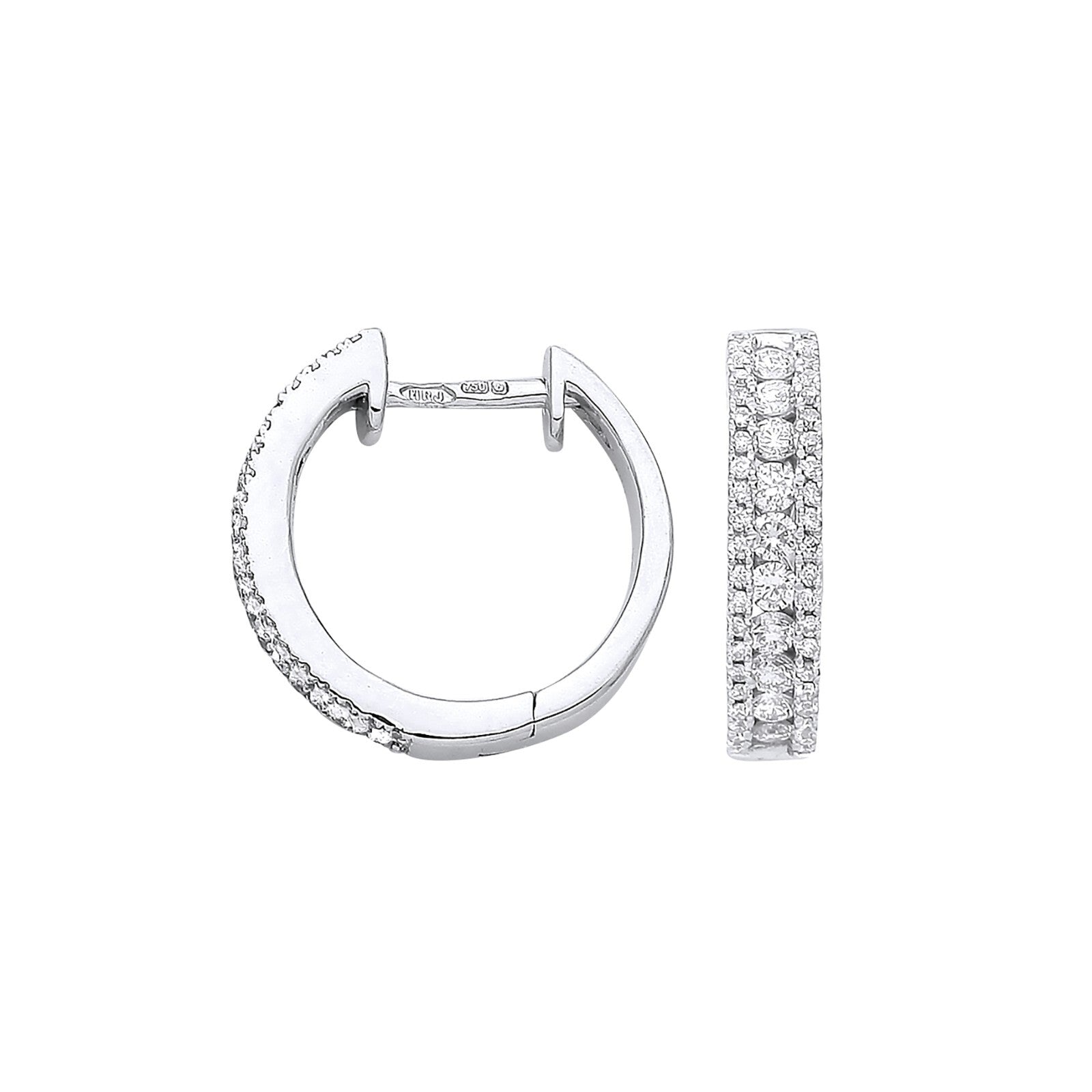 18ct White Gold 0.52ct Diamond Huggie Earrings