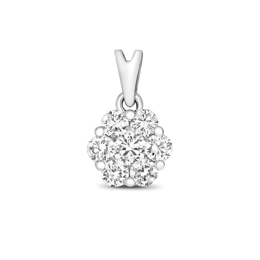 Diamond Hexagon Pendant 9ct White Gold 0.35ct Real Diamonds Necklace