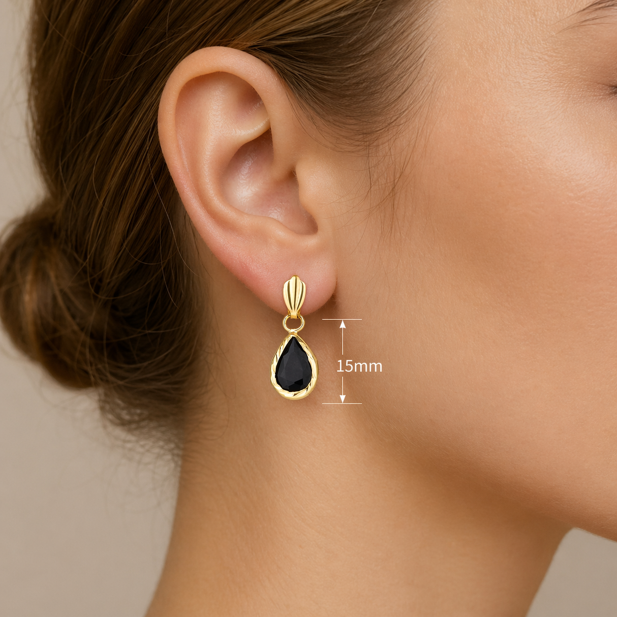 Natural Sapphire Pear Drop Earrings Solid 9ct Yellow Gold Hallmarked