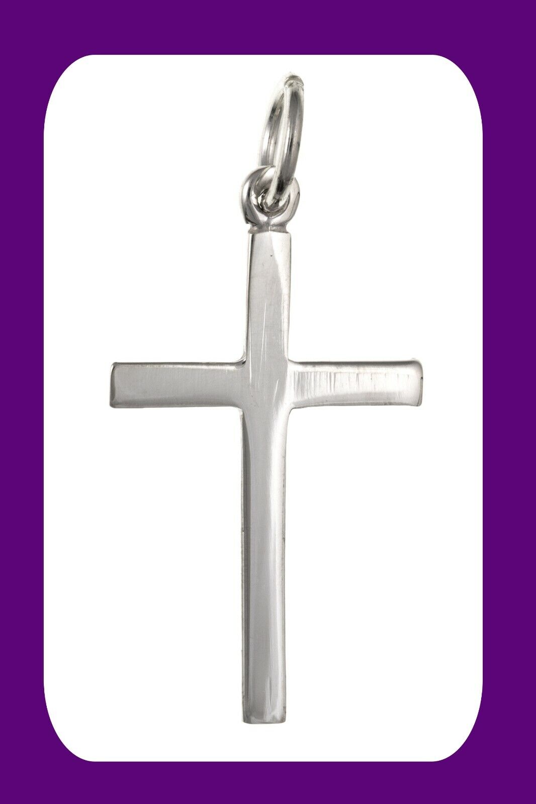 Sterling Silver Plain Cross Pendant 925 Hallmark 23 x 14mm