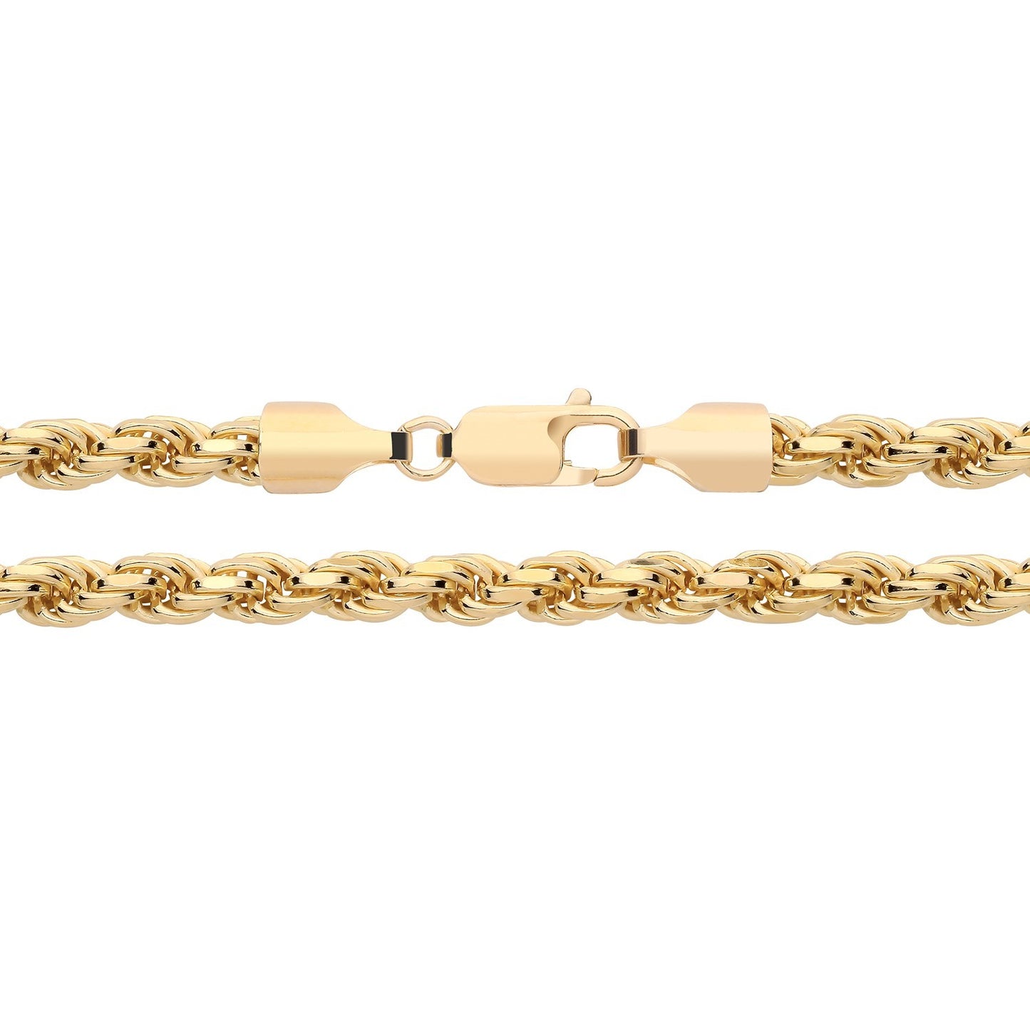 18ct Gold Rope Chain 5mm on Solid Silver Diamond Cut Full Hallmark 51 grams 26"
