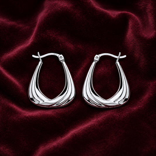Twist Handbag Creole Hoop Earrings 925 Sterling Silver 23mm