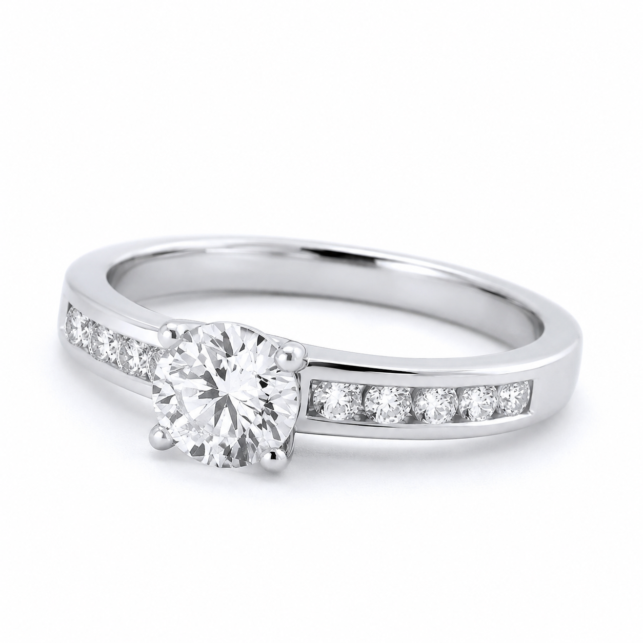 Solitaire Engagement Ring Solid Sterling Silver 925 6mm Centre Stone Size J - V