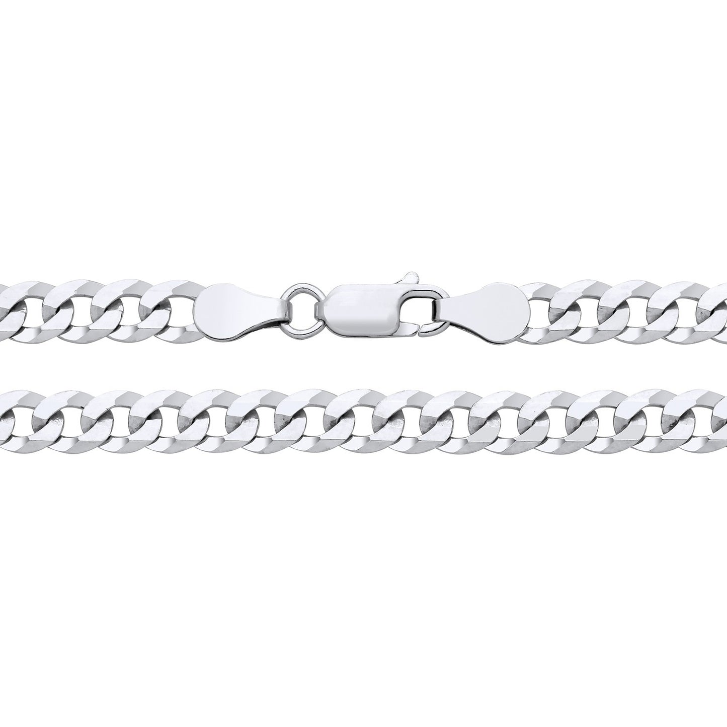 Men's Very Flat Curb Bracelet Sterling Silver 8" 925 Hallmarked 5mm Wide