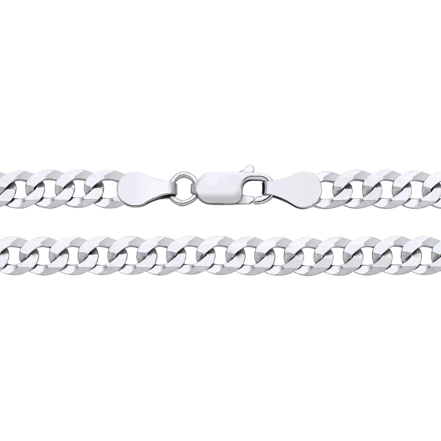 Men's Very Flat Curb Bracelet Sterling Silver 8" 925 Hallmarked 5mm Wide