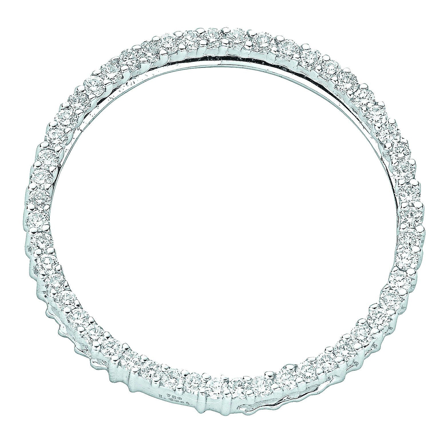 18ct White Gold 1.00ct Diamond Circle Pendant - 30mm - Made in London