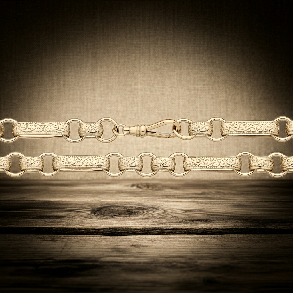 Flat Patterned Belcher Chain 18ct Gold Solid Silver 18" British Made Hallmark