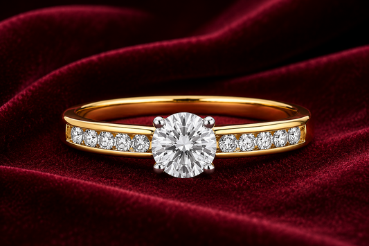 18ct Gold Solitaire Engagement Ring Solid Sterling Silver 925 6mm Stone Size J-V