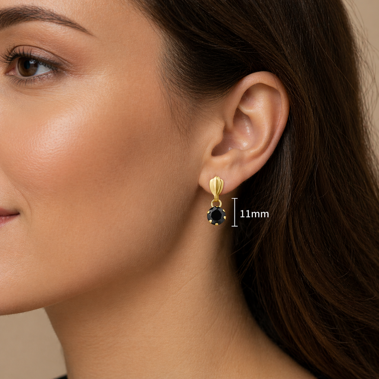 Natural Sapphire Drop Earrings Solid 9ct Yellow Gold Hallmarked