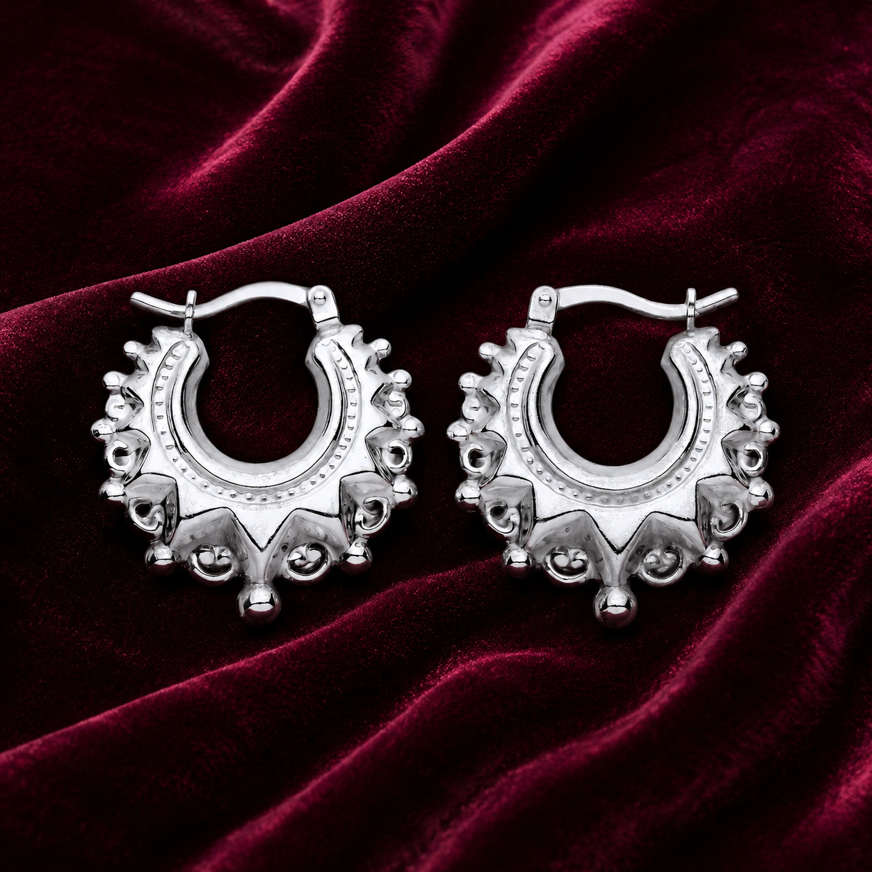 Sterling Silver Creole Hoop Earrings 20mm Diameter 925 Hallmark