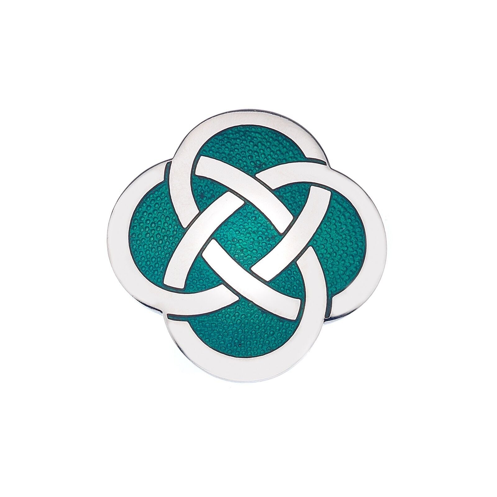 Celtic Knot Green Brooch Silver Plated Brand New Gift Packaging