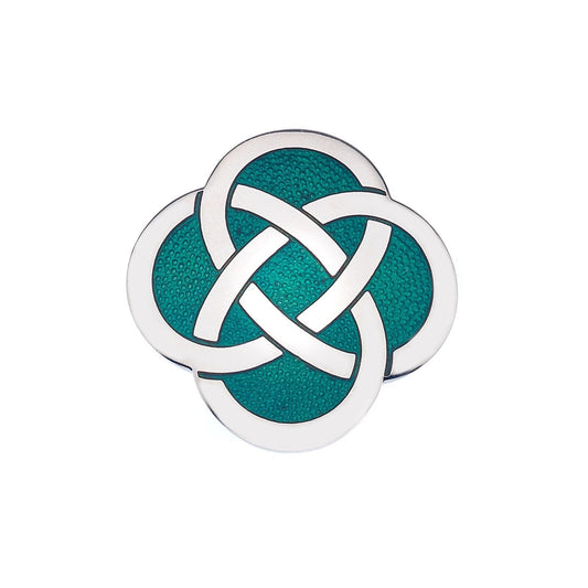 Celtic Knot Green Brooch Silver Plated Brand New Gift Packaging