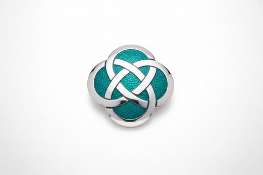 Celtic Knot Green Brooch Silver Plated Brand New Gift Packaging