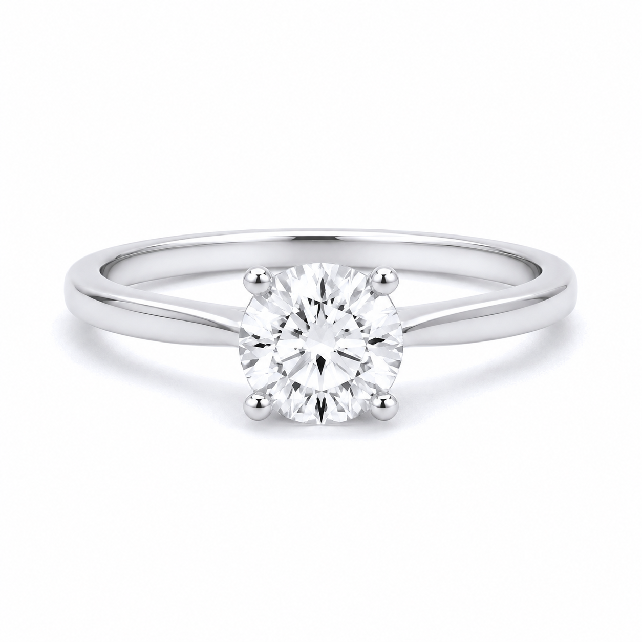 6mm Solitaire Engagement Ring Solid Sterling Silver 925 Size K-S
