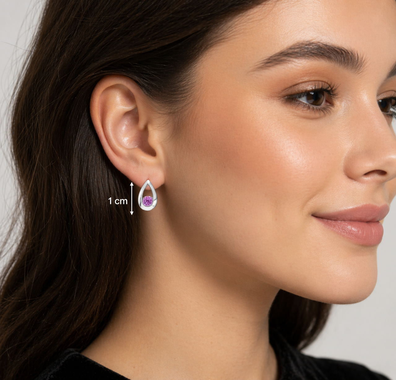 Pink Sapphire Teardrop Stud Earrings Solid 9ct White Gold Drops Hallmarked
